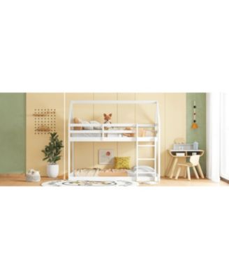 Twin Over Twin   Wood House Bunk Bed