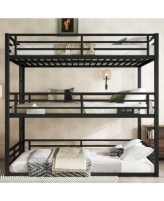 Triple Bunk Bed, Queen/Full XL/Queen, Metal
