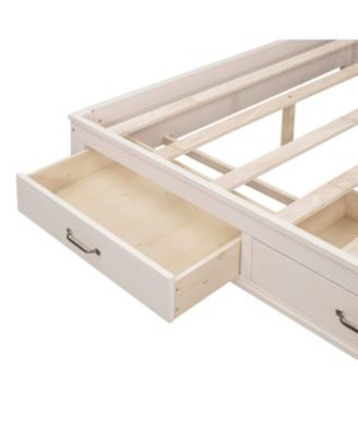 White Wooden Daybed with 3 Storage Drawers, Shelf & USB Ports