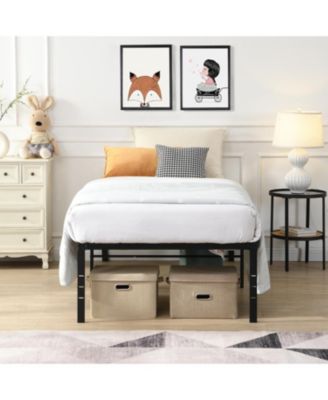 Twin Black Metal Bed Frame- Heavy Duty, Quiet, Easy Assembly