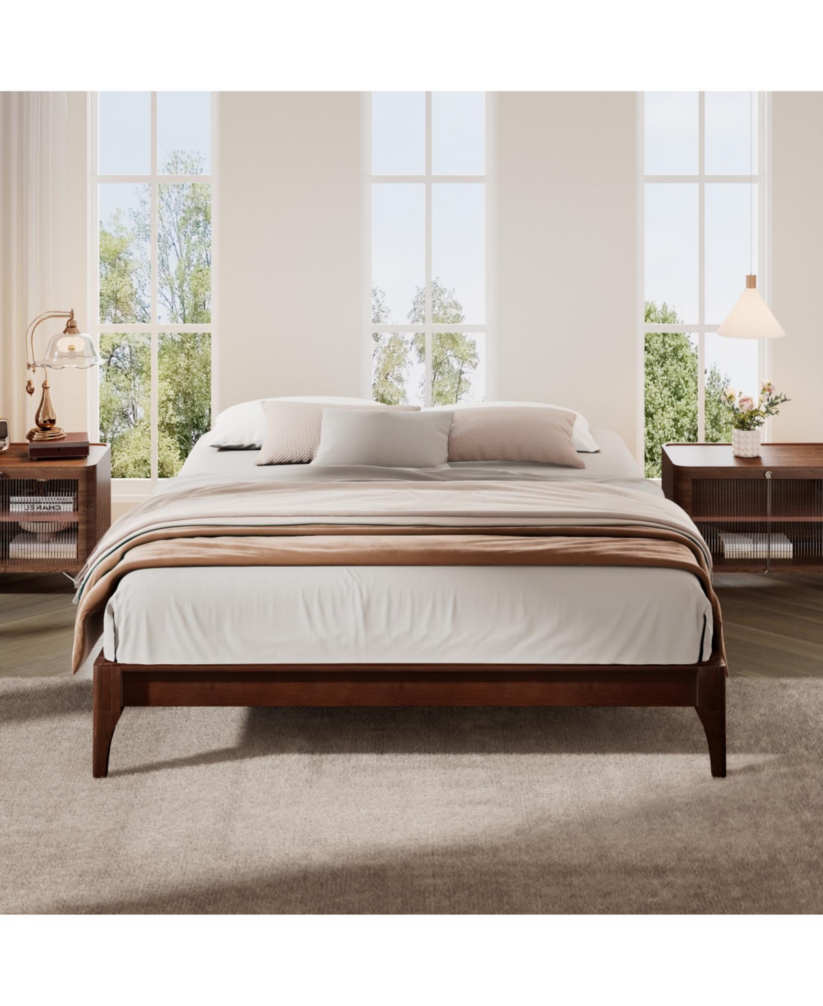 Streamdale Furniture Queen Bamboo Platform Bed Frame