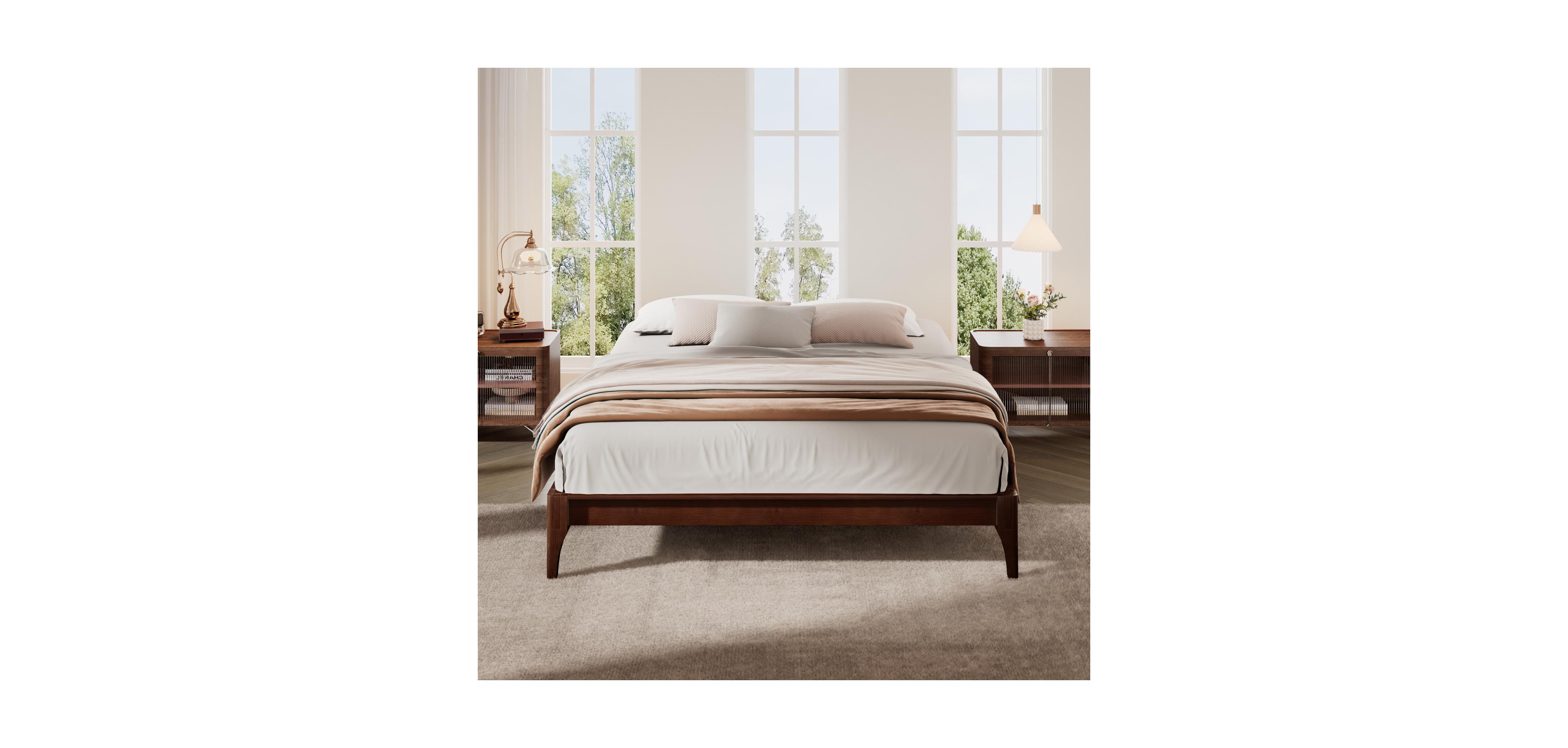 Streamdale Furniture Queen Bamboo Platform Bed Frame