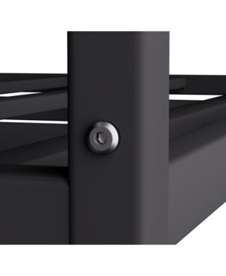 Queen Bunk Bed, Metal Bed Frame with Full-Length Guardrail and Ladder, Black