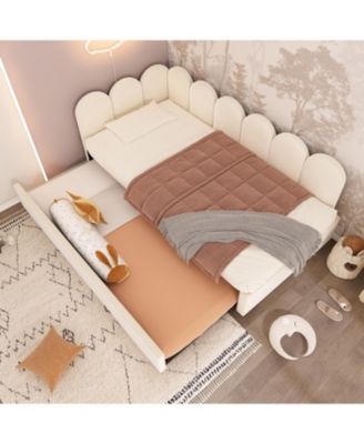 Upholstered Daybed with Pull-Out Bed, Twin(No Mattress)