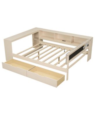  Full Platform Bed with Storage, Charging Station