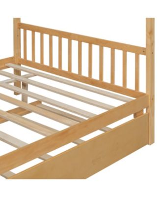  Wooden House Bed with Twin Trundle