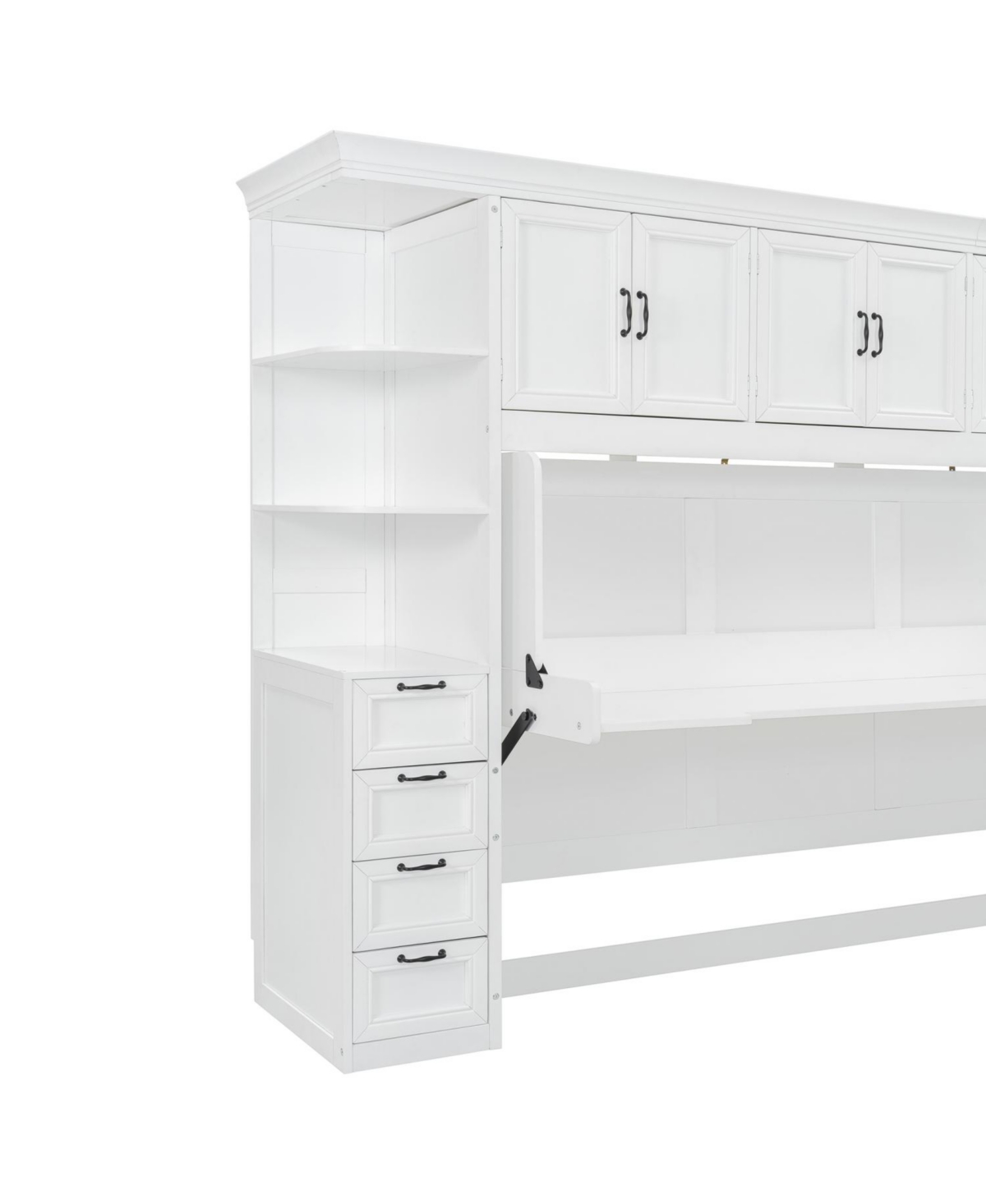 Streamdale Furniture Twin Size Murphy Bed Wall Bed with Wardrobe, Cabinet and Desk