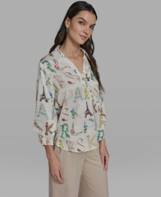 Women's Printed 3/4-Sleeve Top