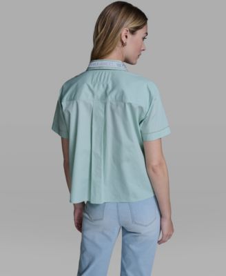 Women's Short-Sleeve Collared Top