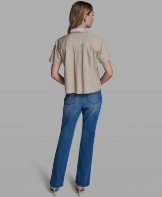 Women's Short-Sleeve Collared Top