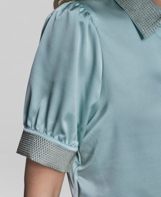 Women's Beaded Short-Sleeve Top