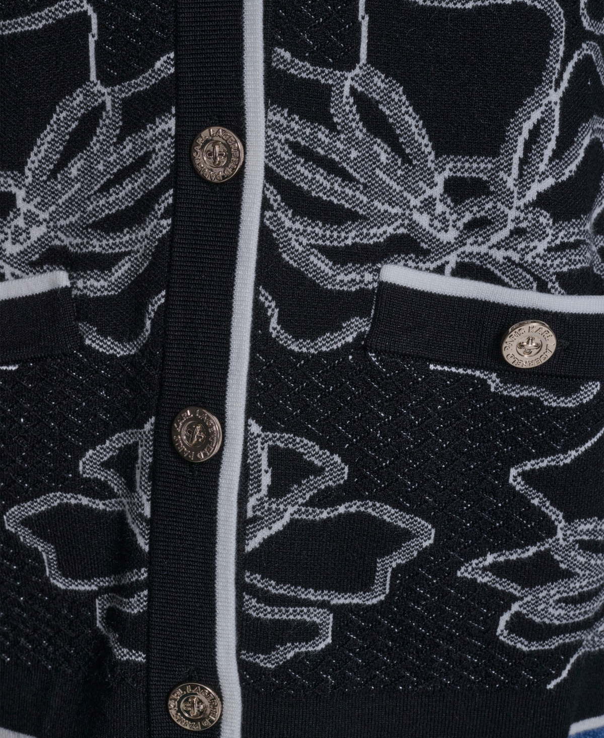 Karl Lagerfeld Paris Women's Flower Embroidered Cardigan Sweater