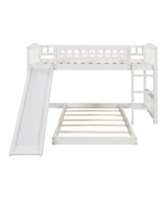 Twin Over Twin Bunk Bed with Slide and Ladder