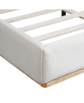 Streamdale Elegant White Upholstered King Bed with Solid Wood Frame