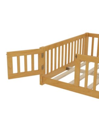 Floor Bed with Guardrails & Door - Full Size