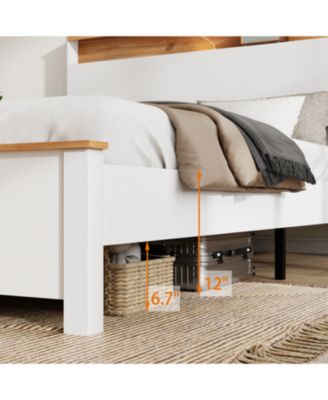 Queen Bed Frame with Charging Station