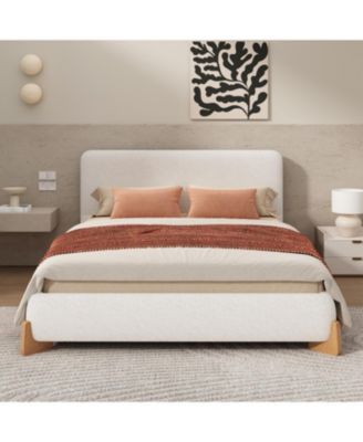 Elegant Boucle Upholstered Bed Luxurious & Comfortable Centerpiece