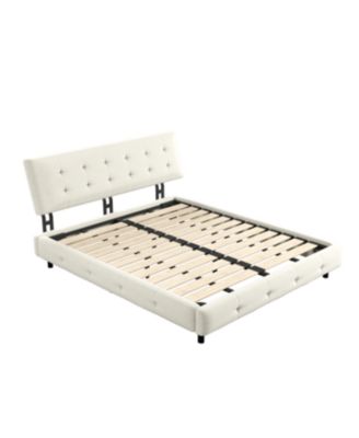 Streamdale Queen Size Bed Frame with Tufted Headboard and Cloud Pillow Design