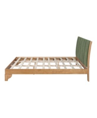 Streamdale Premium Pine Wood King Bed Frame - Mid Century Modern, Natural & Green