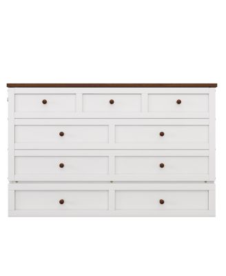 Streamdale Solid Pine Murphy Bed Chest with Storage, Charging