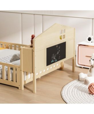  Full-Size Floor Beds with Bookcases, Blackboard, Storage