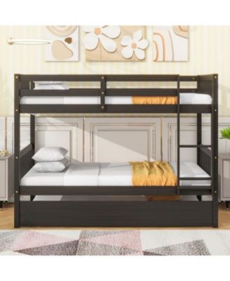 Convertible Twin Bunk Bed with Trundle, Espresso