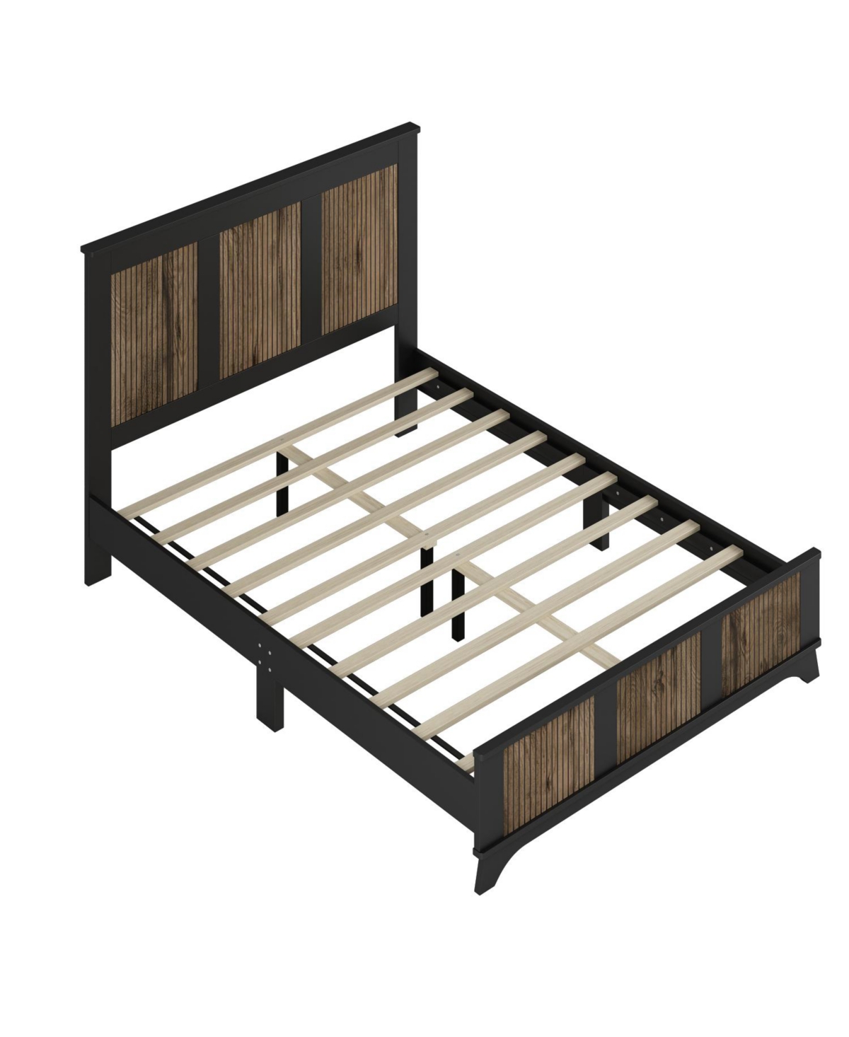 Streamdale Furniture Wooden Platform Queen Bed with Plywood Slats