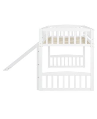 Size Wood Loft Bed with Slide and Ladder Bed