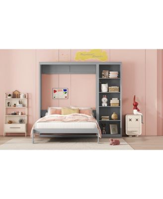 Streamdale Full Size Murphy Bed Wall Bed with Shelves