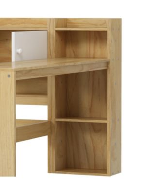 L-Shape Daybed with Storage, Desk & Bookshelf