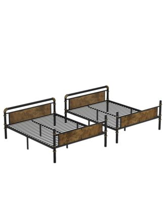 Queen Over Queen Black Metal Bunk Bed