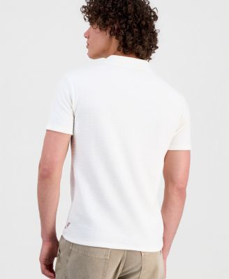 Men's Solid-Collar Johnny Collar Short-Sleeve Shirt