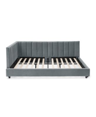  Tufted Upholstered Full Bed Frame - Velvet Gray