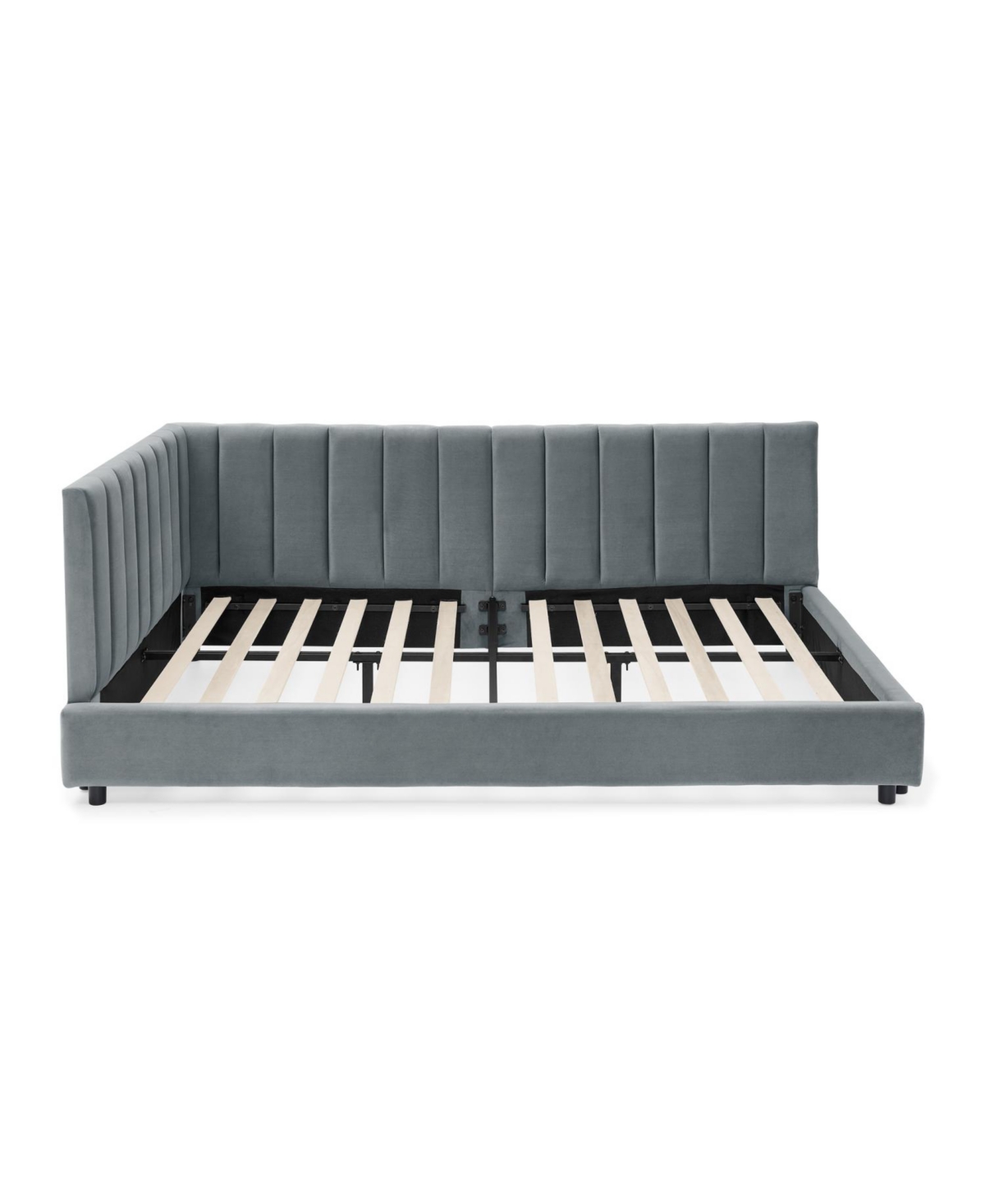 Streamdale Furniture Tufted Upholstered Full Bed Frame - Velvet Gray