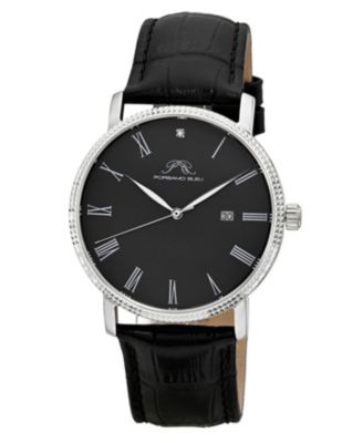 Men's Veritas 1 Genuine Leather Band Watch 1361FVEL