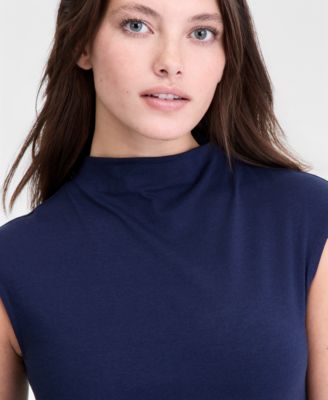 Women's Funnel Neck Sleeveless T-Shirt