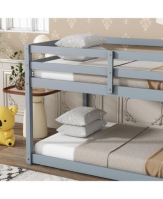 Twin over Twin Loft Bed with Ladder, Solid Wood