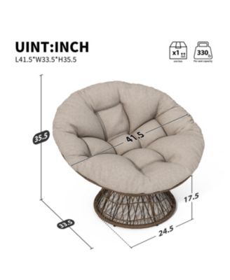 Ergonomic Wicker Chair with Plush Cushion, Durable Cover, Sturdy Frame, Smooth Swivel