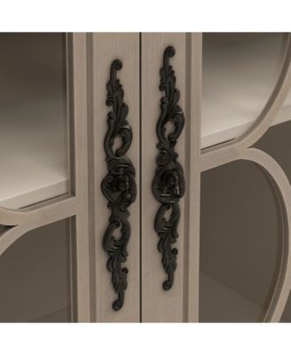 Streamdale Antique European 4-Door Cabinet with Tempered Glass, for Various Rooms
