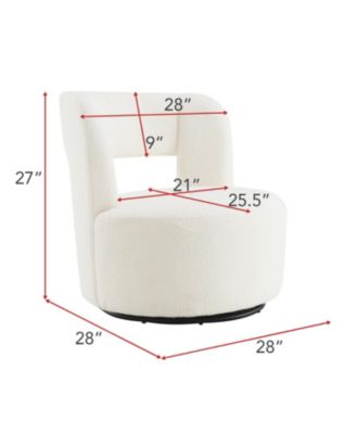  Swivelling Teddy Fabric Accent Chair, Perfect for Rooms & Waiting Areas