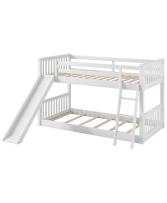 Twin over Twin Wood Convertible Slide and Ladder Bunk Bed