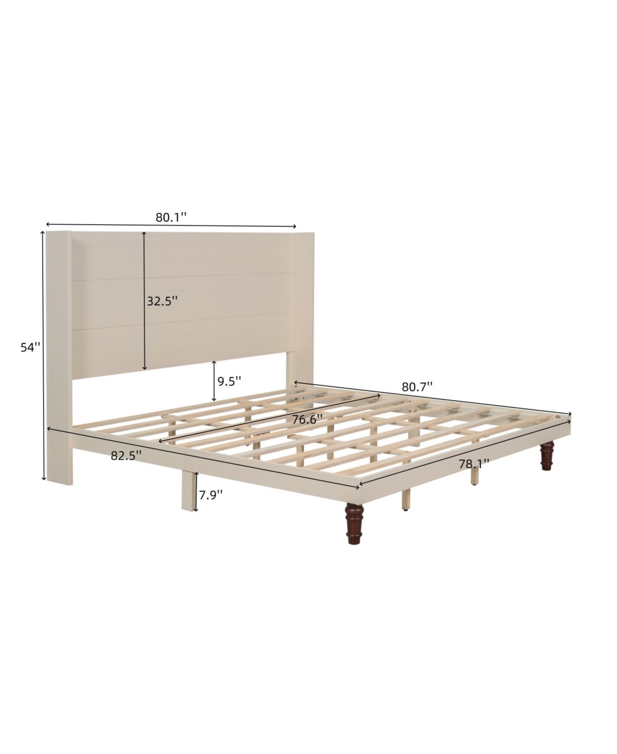 Streamdale Furniture Streamdale Elegant High Headboard Bed 54" Tall, King Size