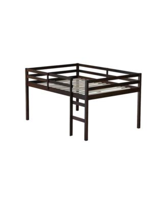 Full Rubber Wood Loft Bed with Ladder