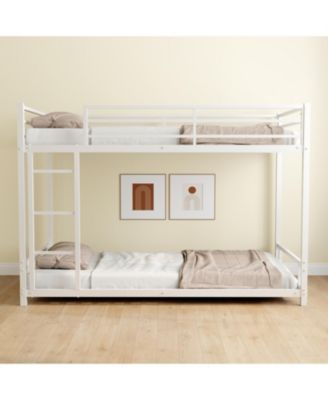 Metal Twin over Twin Bunk Bed/ Heavy-duty Sturdy Metal/ Noise Reduced/ Safety Guardrail/No Box Spring Needed