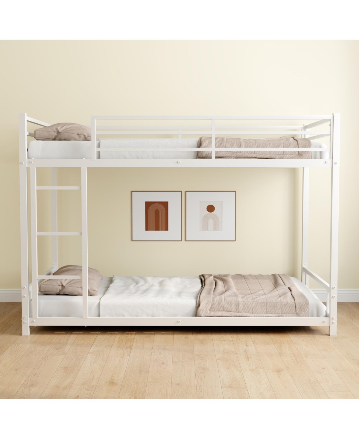 Streamdale Furniture Metal Twin over Twin Bunk Bed/ Heavy-duty Sturdy Metal/ Noise Reduced/ Safety Guardrail/No Box Spring Needed