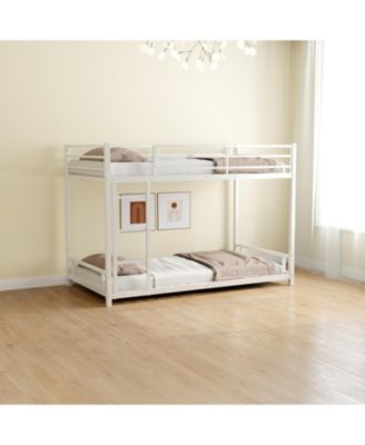 Metal Twin over Twin Bunk Bed/ Heavy-duty Sturdy Metal/ Noise Reduced/ Safety Guardrail/No Box Spring Needed