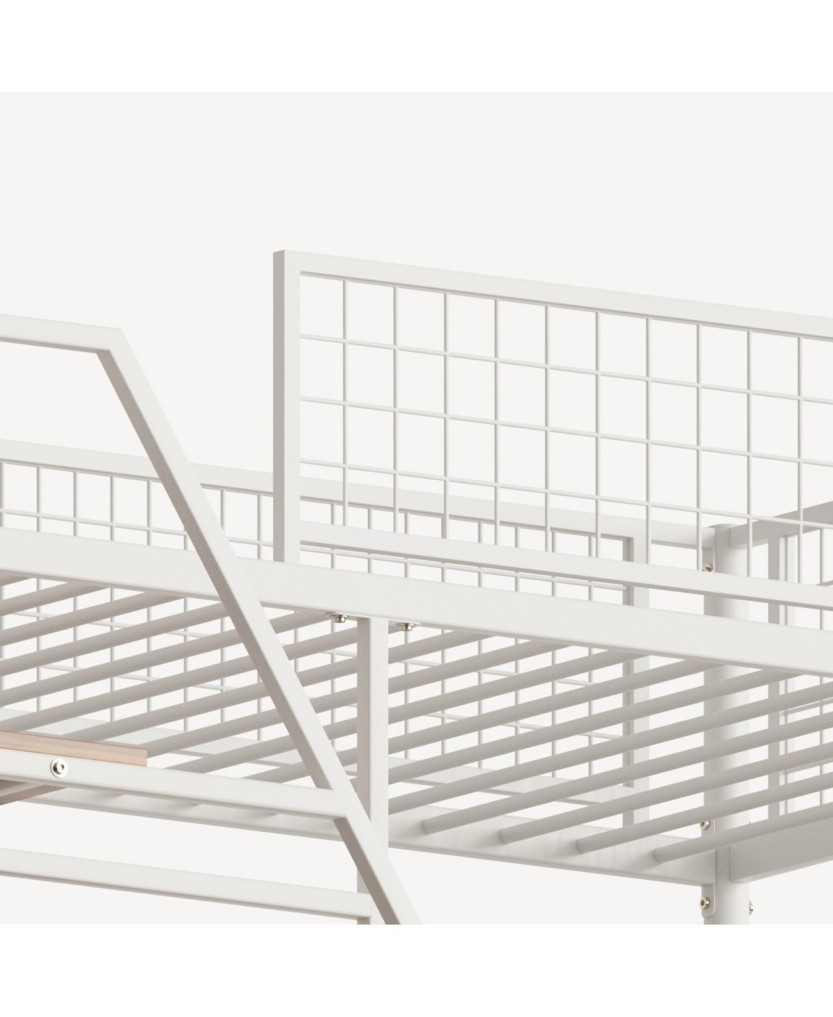 Streamdale Furniture Twin sized loft metal bed with for bedroom and dormitory