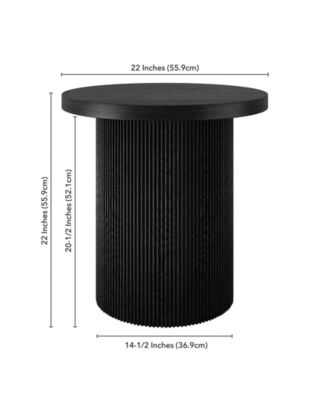 Isa 22" Wide Round Fluted Side Table