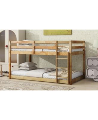 Streamdale Twin over Twin Loft Bed with Ladder, Solid Wood Platform