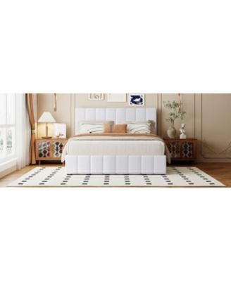 Upholstered Platform bed with a Hydraulic Storage System